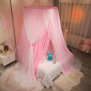 Filet de rideau suspendu princesse cerceau rond lit transparent <span class=keywords><strong>moustiquaire</strong></span> pour lit King Size lit à baldaquin - Product Image 2
