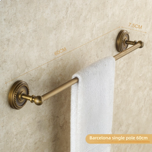 Barra Doble para Toallas <span class=keywords><strong>de</strong></span> Latón Antiguo, Soporte para Toallas <span class=keywords><strong>de</strong></span> Baño, Estante <span class=keywords><strong>de</strong></span> Almacenamiento para Cocina, 62 cm - Product Image 2