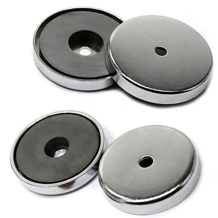 Produsen Magnet ferit profesional Magnet Pot baja magnetis pemegang Ferrite dengan lubang