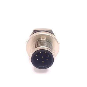 Conector de sensor circular, tipo lan conector macho 8 pinos m12