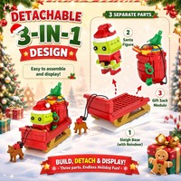 Kit de Construction de Traîneau de Noël 425 Pièces à Succès – Jouet de Construction Figurine et Renne DIY pour Cadeau de Fêtes