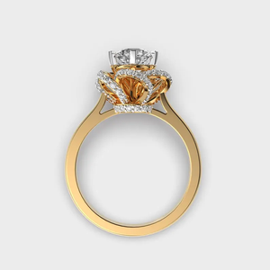 Anillo de Compromiso con Diamante Cultivado en Laboratorio de 1 Quilate, Corte Redondo, Oro de 14K, Anillo Solitario, Joyería Fina Nupcial, Elegante y de Lujo - Product Image 3