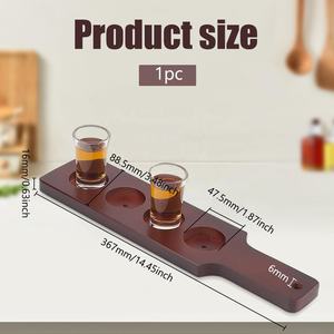 ถาดไม้ใส่เบียร์บนเครื่องบินถาดชิมวิสกี้4ใบพร้อมที่ใส่ตัวอย่างถาดเก็บตัวอย่างเบียร์แบบชนบทที่วางแก้วช็อตแบบใช้ซ้ำได้ - Product Image 3