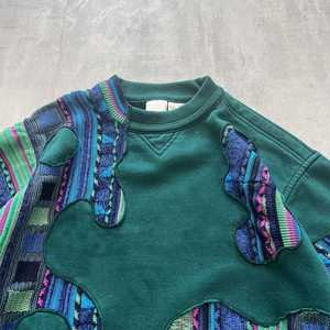 Pull-over personnalisé pour hommes 400 Gsm Sweat-shirt à épaules tombantes Patchwork brodé à capuche Ras du cou Automne Techniques teintées - Product Image 4