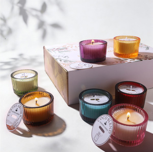 LANJO - Juego de 7 Recipientes de Vidrio en Colores Arcoíris, Velas Aromáticas Perfumadas, Caja de Regalo para el Día de San Valentín - Product Image 3