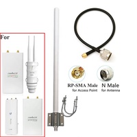 Antena omni de doble banda, 2,4G/5,8 GHz, extensor de señal wifi, rp sma macho, para UTN Rocket tp link comfast AP