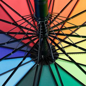 Parapluie Arc-en-ciel Automatique en Gros avec Impression de Logo Personnalisé, Grande Taille et Poignée Renforcée Épaissie pour Publicité - Product Image 2