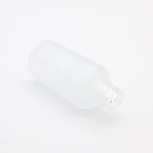 Botella de vidrio transparente esmerilado de 100ml al por mayor con cuentagotas blanco - Product Image 1