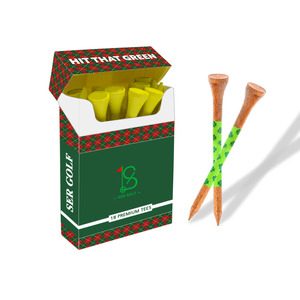 Professional 70mm 83mm Bamboo Wood Custom Golf Tees com Cigarette Box Packaging Free Logo Design para Tournament Golf Training - Product Image 4