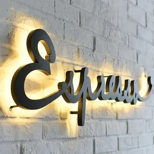 Custom Business Logo 3D Logo Illuminated Signs Beauty Salon Decor Light Sign Custom Light Up Signs Metal Sign Outdoor