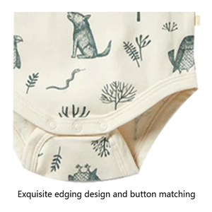 100% 면 긴 소매 아기 옷 잠옷 세트 유아 옷 긴 바지 봉투 칼라 아기 장난 꾸러기 점프 슈트 2 종 세트 - Product Image 5