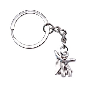 Portachiavi Anubis Placcato Argento Antico e Bronzo 21x16mm, Dio Egizio della Morte, Souvenir Regalo in Metallo - Product Image 6