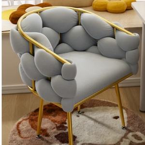 Modern Luxury Dressing Table Stool Backrest Light Simple Nail Sofa <b>Chair</b> Bedroom Girls Internet Famous Living Room Application - Product Image 5