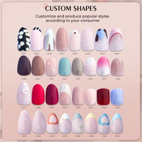 Faux ongles de luxe Easywell personnalisés, courts et ovales, avec étiquette privée, emballage design, vente en gros, fournisseur de faux ongles