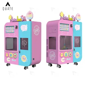 Máquina de venda automática de algodão doce com açúcar e algodão doce, novo design totalmente automático