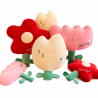 Set Bantal Boneka Bunga Musim Semi Siap Kirim, Tulip Daisy Dekoratif Lucu, Bantal Isi Dakron untuk Dekorasi Kamar Anak, Bantal Lempar Katun Lembut