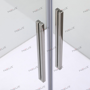 Porte <span class=keywords><strong>de</strong></span> <span class=keywords><strong>douche</strong></span> <span class=keywords><strong>coulissante</strong></span> double mur à mur <span class=keywords><strong>de</strong></span> style européen, en verre <span class=keywords><strong>de</strong></span> 8 mm, avec profilé en aluminium chromé et tige <span class=keywords><strong>de</strong></span> support - Product Image 2