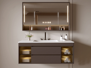 Nuevo Modelo 2026: Conjunto de <span class=keywords><strong>Lavabo</strong></span> de Porcelana Curvado con Espejo <span class=keywords><strong>y</strong></span> <span class=keywords><strong>Mueble</strong></span> de Baño Estilo Vintage, Montado en la Pared - Product Image 3