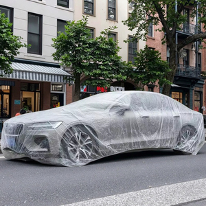 Customizable Disposable Transparent Plastic <strong>Car</strong> Coat Adjustable Waterproof Dustproof PE Film <strong>Car</strong> <strong>Cover</strong> - Product Image 3