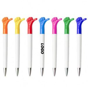 Custom Cartoon Gesture Ballpoint - Plastic Thumb <b>Pen</b> With Logo Printable for Promotional Gifts - Product Image 1