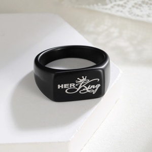 Anneaux de fiançailles, de mariage et de promesse de couleur noire, je t'aime pour toujours, anneaux de roi et de reine pour femmes, hommes, amoureux, ensemble d'anneaux de couple - Product Image 3