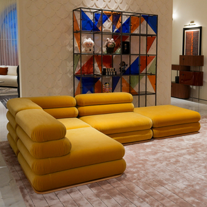 Sofá de Tela de Terciopelo Moderno y Lujoso, Conjuntos de Sofás Seccionales de Alta Calidad, Sofá Modular de Esquina de Tela, Sofá Elegante para Villa o Apartamento - Product Image 2