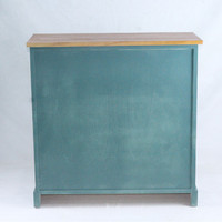Table console d'entrée verte/armoire latérale meubles de salon meubles de maison moderne en bois massif avec 2 tiroirs et 2 portes