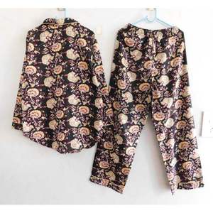 Women Casual Floral Printed 100% Cotton Pajama Set Long Sleeve Woven Shirt and <b>Pants</b> Summer Night Suit Breathable Soft Sleepwear - Product Image 5