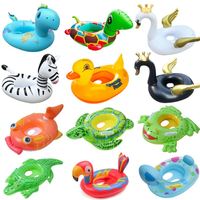 Bouée de natation gonflable portable en PVC pour enfant de 0 à 5 ans et bébé, avec motif animal mignon, double utilisation, logo personnalisé