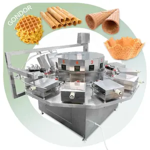 Nampan makanan Manual vertikal Cina, biskuit Wafer gulungan telur renyah, pembuat Wafflw, mesin kerucut es krim jagung