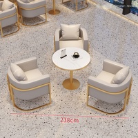 Mobilier de restaurant et café en cuir personnalisable, style commercial moderne et minimaliste, pour villa, avec banquette et ensemble de chaises