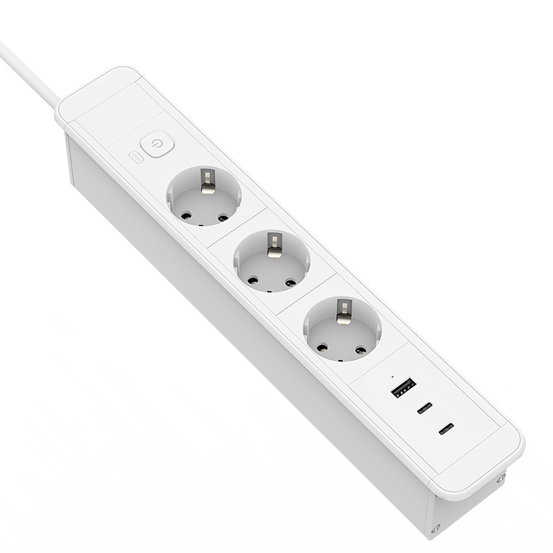 3 enchufes EU + 1 USB + 2 Type-C de 18W (con cable de alimentación de 1,8 m)