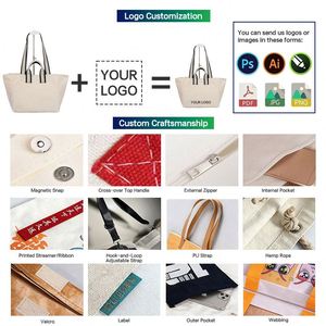 Custom Logo Cartoon Eco-friendly Foldable Shoulder Tote Bag Dual Handles Magnetic Snap Closure High Durable <b>Canvas</b> <b>Handbag</b> for - Product Image 4