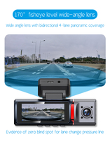 Caméra de bord antivol de réservoir de mazout tout-en-un de 7 pouces avec moniteur à 3 voies Enregistreur vidéo de camion BSD avec 170 de surveillance 3 objectifs