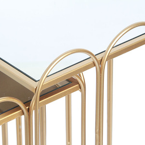 Nuovo Disegno <span class=keywords><strong>Barocco</strong></span> Europeo Mobili Per La Casa di Vetro Top Arabo <span class=keywords><strong>Oro</strong></span> In Metallo A Specchio Da <span class=keywords><strong>Tavolo</strong></span> Da Caffè - Product Image 4