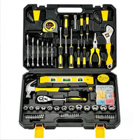 Juego de Herramientas Profesional de 108 Piezas, Caja de Herramientas de Metal para Uso Doméstico, Trabajos de Carpintería y Reparación y Mantenimiento de Vehículos