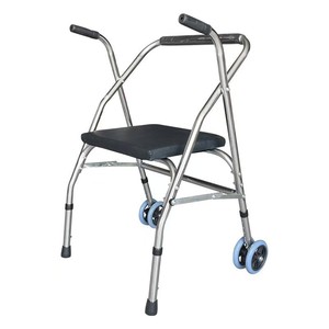 รถช่วยเดินแบบพับได้ Shlai Walker พร้อมที่นั่ง ปรับความสูงได้ 6 ระดับ ทำจากสแตนเลส สำหรับผู้สูงอายุ - Product Image 3
