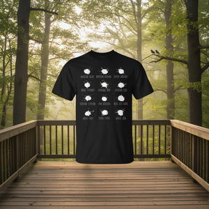 Camiseta con gráfico de excrementos de pájaros para observadores de aves, color negro, unisex para adultos - Product Image 3