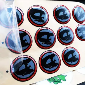 Custom clear epoxy resin label dome logo sticker self adhesive 3D crystal metal printing epoxy decal sticker