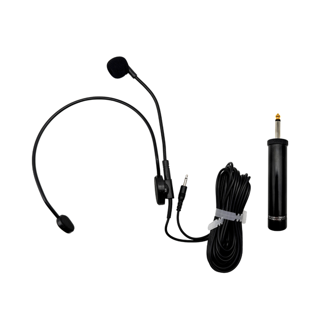 Headset Microphone for PA System Wired Battery Powered Headband Mic for Speech Condenser Cardioid Metal Plastic Lightweight