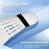 Balle de badminton professionnelle durable NO.7 pour tournoi, classe B premium, plumes de canard, 2 couches, liège, haute élasticité, écologique, fabriquée en usine