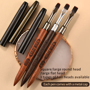 شعر وأظافر نايلون عالي الجودة للبيع بالجملة مقبض خشب الصندل سهل الاستخدام 3 أنواع من الأقلام الطويق للرسم - Product Image 5