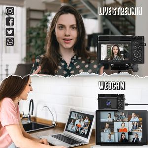 4K 16X 48MP Cámara compacta de 3 pulgadas Cámaras digitales Regalo para niños y adultos <span class=keywords><strong>2</strong></span> baterías <span class=keywords><strong>YouTube</strong></span> Vlogging NBD cámara digital - Product Image 4