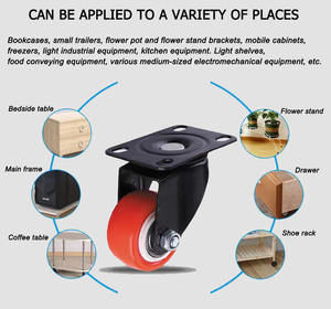 1,5 2 2,5 Zoll Leichte Lenkrollen mit Drehplatte Schwarze PVC-Bürostuhl-Möbelrollen - Product Image 5