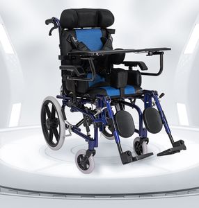 Silla de ruedas manual pediátrica de aluminio ultraligera para niños con parálisis cerebral, - Product Image 6