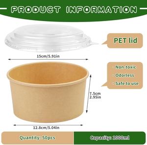 Custom Disposable <b>Square</b> Base Salad Paperboard Box with Matt Lamination & UV Coating Food Grade Kraft Paper Packaging - Product Image 2
