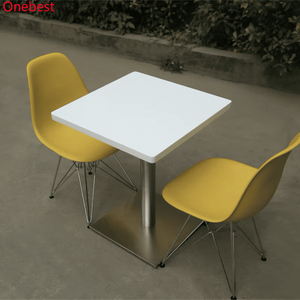 Mesa de comedor de piedra moderna para hotel, mesas de centro de <span class=keywords><strong>Starbucks</strong></span> usadas con base metálica - Product Image 6