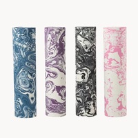 Tapis de yoga 6 mm pour entraînement intérieur, écologique en TPE, avec logo personnalisé, effet tie-dye, texture marbrée