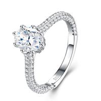 Assortiment de bagues de fiançailles en argent sterling S925 pour femmes, serties de moissanite étincelante, alliances de promesse, bijoux fins