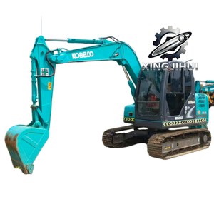 Excavatrice d'occasion Kobelco 75-8, marque japonaise d'origine, 7 tonnes, petite taille, chenilles en caoutchouc, mini-excavatrice. - Product Image 1